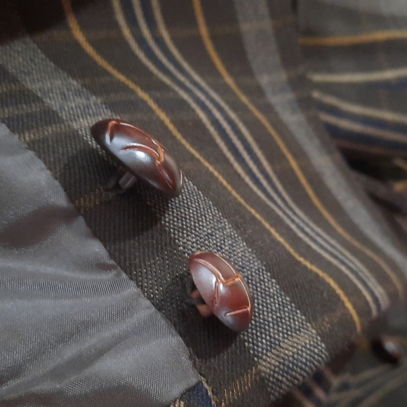 Bandolino stretch brown and tan plaid blazer Sz 8 - Picture 9 of 9